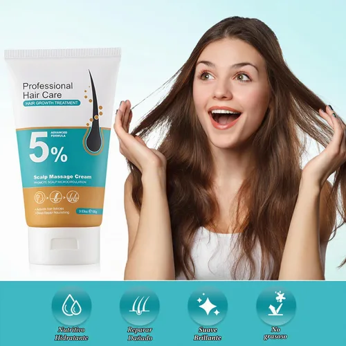 Vista 5 de 2 cremas de masaje para el cuero cabelludo al 5% del crecimiento del cabello, crema profesional para el cuidado del cabello, anti-pérdida de cabello