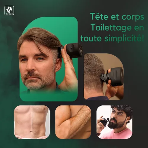 Vista 4 de Skull Shaver Beast Clipper Duo - Kit de corte de pelo y aseo para el hogar - Cuchillas de acero duraderas - Funcionamiento inalámbrico - Peines