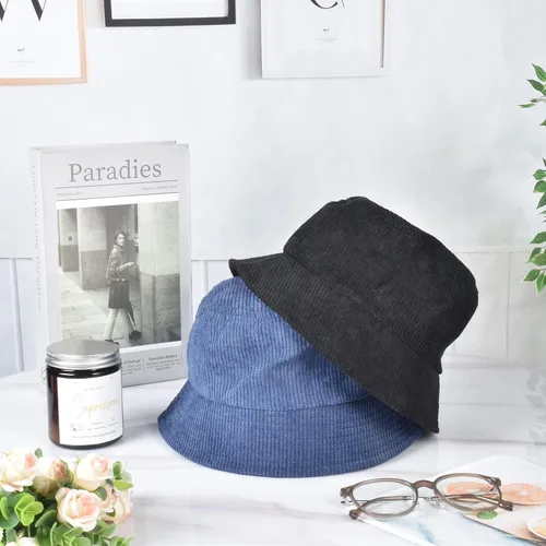 Vista 7 de Yonchic Sombreros de pescador plegables unisex de pana, de sarga de algodón de moda, sombrero de pesca para el sol, gorra de moda para evitar el sol