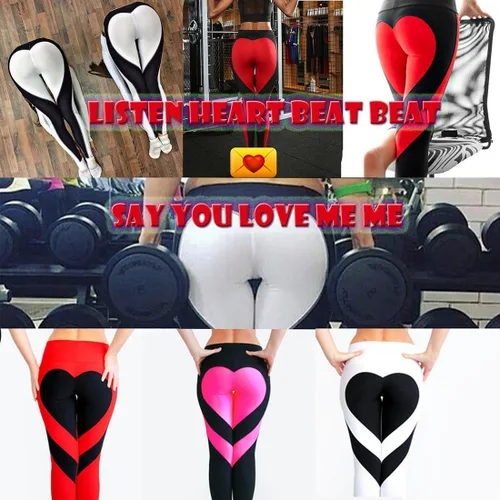 Vista 6 de SEASUM - Leggings de yoga para mujer, con retazos en forma de corazón y cintura alta, para entrenamiento, acondicionamiento físico, gimnasio