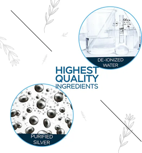 Vista 3 de Liquid Nano Silver Más absorbible que la plata coloidal 10 ppm Paquete doble Gotero de 1 onza