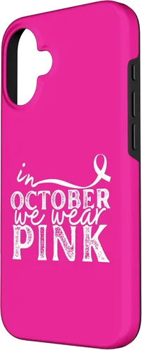 Vista 2 de iPhone 16 In October We Wear Pink Breast Cancer Awareness Graphic Case