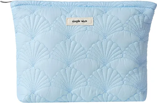 Vista 10 de RSRSLEII Bolsa de maquillaje acolchada de conchas de algodón, bolsa de aseo 01Blanco