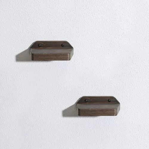 Vista 5 de Freezing point Pequeños estantes flotantes para pared, juego de 2 estantes pequeños de madera natural de 5 pulgadas, decoración de plantas
