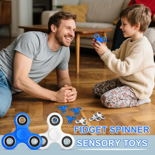 Vista 6 de WELLVO Fidget Spinner 2 piezas para niños adultos, juguetes sensoriales para aliviar la ansiedad y el estrés, mini juguete para ansiedad