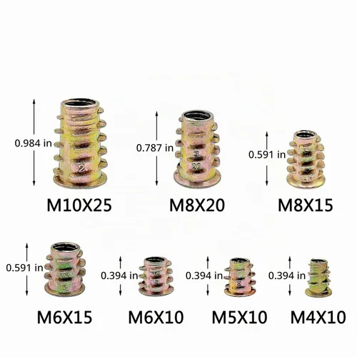 Vista 2 de 130pcs M4-M10 Aleación de Zinc Tornillo Tuerca Insertos Hexagonal Socket K10