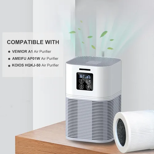 Vista 2 de Filtro de repuesto A1, compatible con el purificador de aire Vewior A1 HQSC-50, HQKJ-80 y AME AP01W, purificador de aire KOIOS HQKJ-50, repuesto