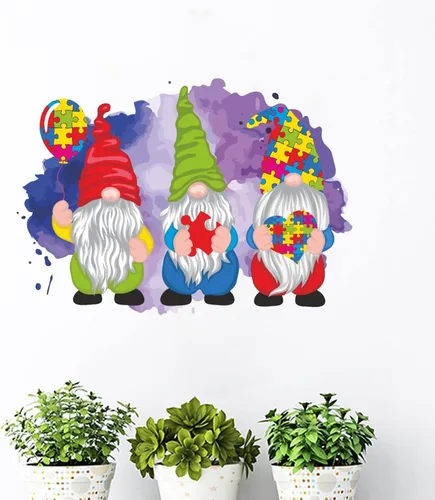 Vista 7 de Calcomanía de vinilo para la pared, diseño de corazón para autismo, rompecabezas de apoyo autista, decoración de pared, decoración de pared