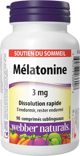 Vista 2 de Webber Naturals Melatonina 3 mg de disolución rápida, 90 comprimidos sublinguales