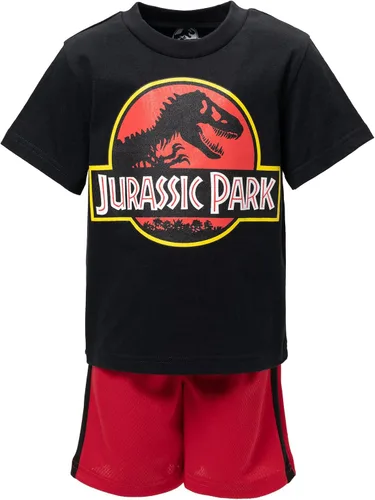 Vista 4 de Jurassic Park Conjunto de camiseta y pantalones cortos deportivos gráficos para niños pequeños a niños grandes