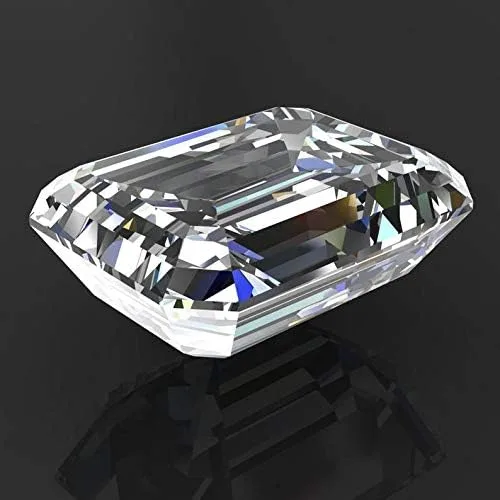 Vista 3 de GEMHUB VS+ Moissanita de corte esmeralda blanco FF, color moissanita facetada esmeralda moissanita piedra suelta para colgantejoyería de anillo