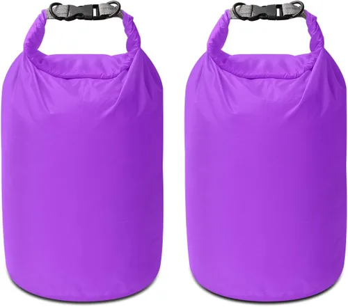 Vista 23 de Juego de bolsas secas, impermeables, pequeñas y ligeras, para tabla de remo, kayak, pesca, campamento (azul, 2 L + 5 + 10 L)