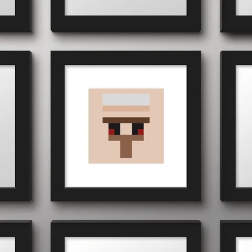 Vista 3 de Trends International Gallery Pops Minecraft: Pixeles icónicos - Mobs - Arte de pared de golem de hierro, versión enmarcada en negro, 12 x 12