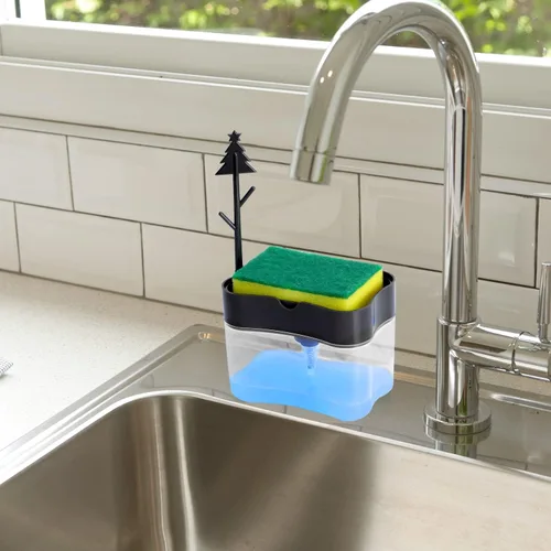 Vista 6 de Dispensador de jabón para platos de alta calidad, dispensador de jabón de cocina para encimera, dispensador de jabón para lavar platos de fregadero