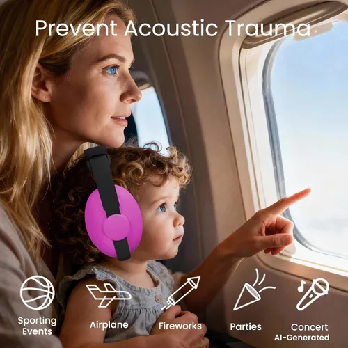 Vista 29 de Auriculares de bebé para protección contra el ruido, color blanco