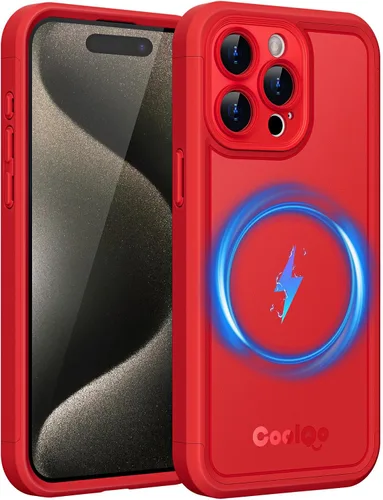 Vista 27 de COOLQO Funda magnética para iPhone 12, doble capa mate resistente a los arañazos, color negro