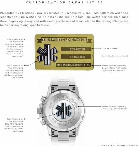 Vista 9 de Citizen Reloj de mujer Thin White Line con esfera multifunción para mujer FD2048-55E EMT Personal médico Plateado Citizen Thin White Line para hombre