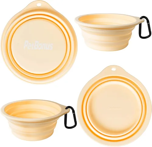 Vista 3 de PetBonus 2-Pack Silicone Collapsible Dog Bowls and Dog Collar Safety Clip