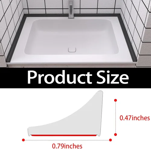 Vista 2 de Nuevo Umbral de Ducha Plegable con Barrera de Agua Autoadhesiva, Barrera Impermeable de Silicona para Baño y Cocina, Protector de Ducha