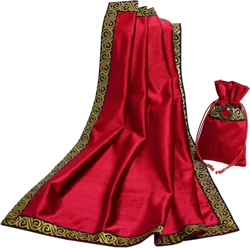 Vista 18 de BLESSUME Mantel de tarot de altar para lectura con bolsa negra