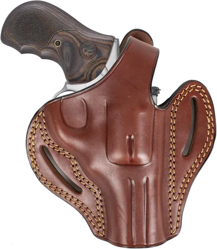 Vista 7 de Funda EDS para Ruger GP100 357 Magnum 44 Special 3 pulgadas OWB Funda de cuero