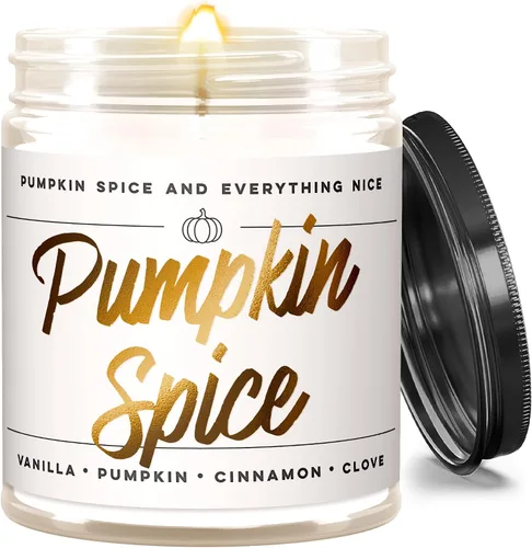 Vista 14 de Wax & Wit Hello Fall Velas perfumadas para el hogar – Nuez moscada, Clavo, Canela, Sidra – Regalos perfectos de decoración del hogar para otoño