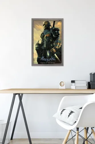 Vista 6 de Trends International DC Comics VIdeo Game - Póster de pared de Arkham Origins, 14.725 x 22.375 pulgadas, versión enmarcada de madera de granero