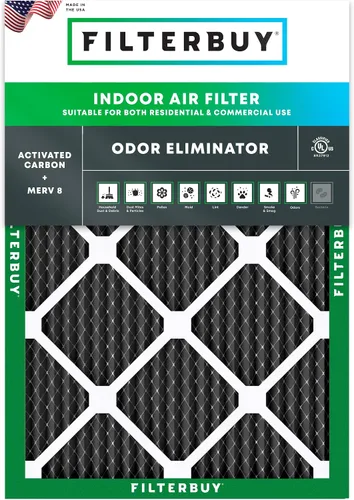 Vista 12 de Filterbuy Filtro de aire MERV 10 de 10 x 10 x 1 pulgadas, defensa de olores y alergias con carbón activado (paquete de 1), filtros electrostáticos