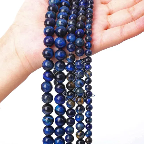 Vista 95 de 100 cuentas de piedra multicolor natural de 0.236 pulgadas (0.236 in), cuentas espaciadoras sueltas redondas para hacer pulseras, collares, aretes