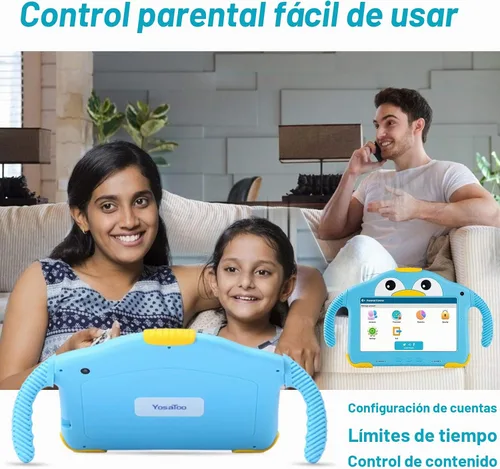 Vista 4 de Tablet para niños pequeños Tablet Android para niños con WiFi doble cámara 1GB 32GB almacenamiento 1024 x 600 pantalla táctil modo de control Rosa