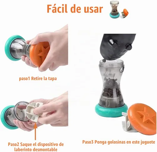 Vista 3 de Aelflane Rompecabezas de dispensación de golosinas, juguete interactivo para perros, juguete de enriquecimiento para perros para mantenerlos