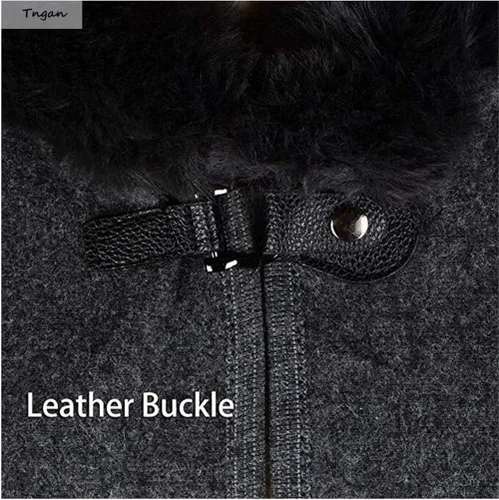 Vista 5 de Tngan Chaqueta tipo chal para mujer, capa de invierno cálida con capucha