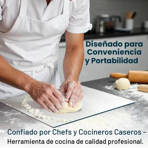 Vista 4 de Tabla de cortar de acero inoxidable para cocina, grado alimenticio 304, adecuada para carne, frutas, verduras y pan, tablas de cortar de gran