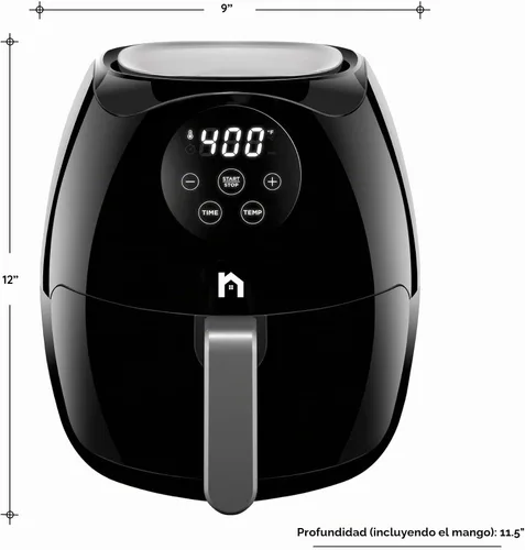 Vista 6 de Freidora de aire digital de 3.5 litros con cesta plana, freidora de aire con pantalla táctil, cesta antiadherente apta para lavavajillas, utiliza