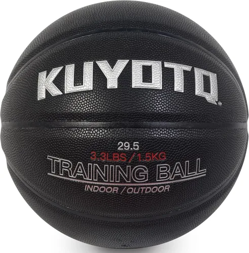 Vista 11 de KUYOTQ 3LBS/3.3LBS/2.2LBS Weighted Heavy Training Basketball 29.5/28.5" in and Outdoor Improving Handling Dribbling Passing Rebounding Skill Negro