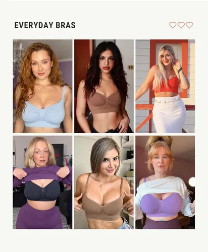 Vista 5 de FeelinGirl Bralettes para mujer con soporte, sujetadores cómodos sin aros, sin costuras, para uso diario