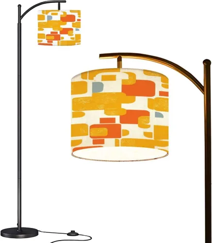 Vista 10 de Arc Floor Lamp Aesthetic mid century seamless retro design Decorative 50 s 60 s 70 s Tall Standing Lamp Modern Dimmable with Remote Adjustable Drum