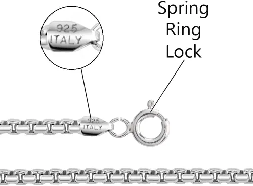 Vista 2 de Savlano Collar de cadena de plata de ley 925 italiana maciza chapada en rodio de 0.047 in con caja de regalo para mujeres y hombres, fabricado