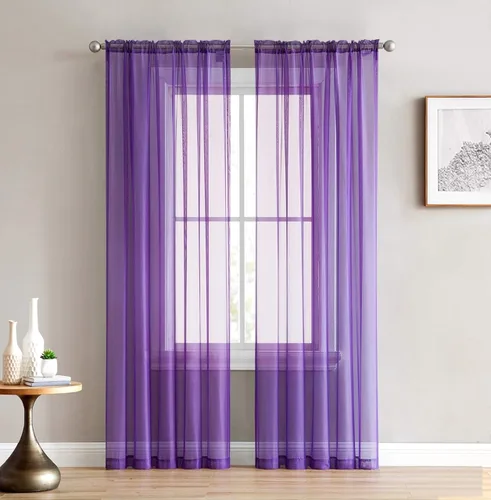 Vista 18 de Empire Home Addison - Cortinas de gasa transparente para ventana, juego de 2 (verde salvia, 108 pulgadas extra largas)