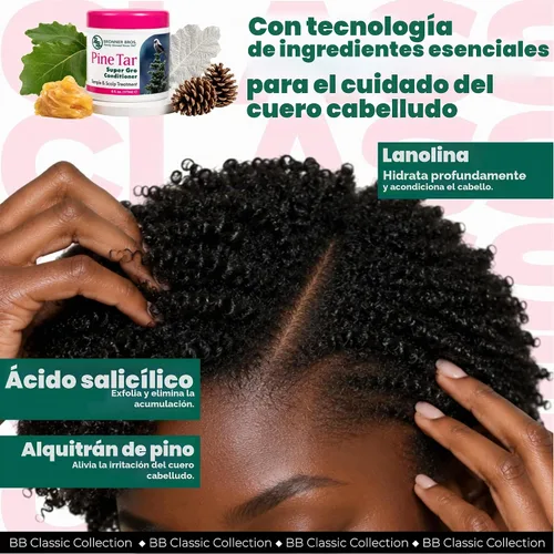 Vista 3 de Pine Tar Super Gro - Bono para cabello y cuero cabelludo, 6 onzas, 6.0 onzas