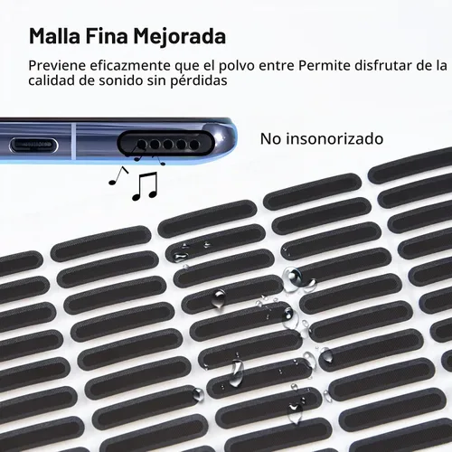 Vista 2 de 5 unidades USB C tapón antipolvo y 28 x altavoz de teléfono de malla adhesiva a prueba de polvo para iPhone Duo /18/17/16/15 Pro Max, Samsung Galaxy