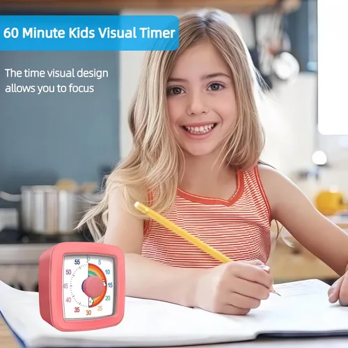 Vista 2 de Temporizador visual para niños y adultos, temporizador de cuenta regresiva de 60 minutos para aula, cocina, oficina, temporizador Pomodoro