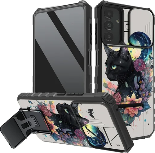 Vista 11 de Funda protectora para cámara Samsung Galaxy A14 5G, resistente y resistente con protección deslizante para lente deslizante, soporte integrado
