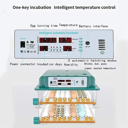 Vista 5 de Incubadora automática de pollo para criar huevos 98/120 Incubadora automática de huevos Incubadora de huevos de ganso pájaro Incubadora