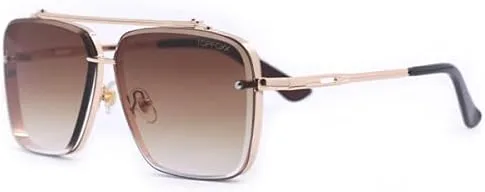 Vista 2 de TOPFOXX - Bella Coffee - Gafas de sol de aviador para mujer de gran tamaño - Revestimiento de protección total UV 400