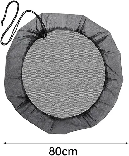 Vista 7 de Cubierta de malla para barriles de lluvia con cordón, protector de tanque de cubos de recolección de agua, cubierta de cubos de recolección de agua