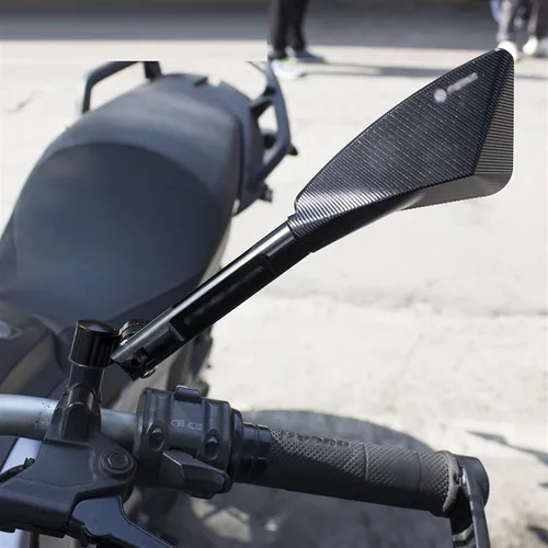 Vista 4 de Espejo retrovisor triangular para motocicleta Yamaha XT660Z XT660 TENERE ABS 2010-2017, espejo retrovisor lateral de aluminio CNC, lente Negro