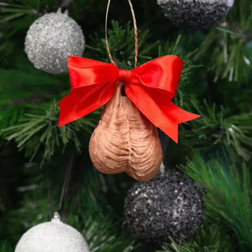 Vista 3 de Colgante de Navidad 3D, divertidos adornos de huevo para árbol, decoraciones colgantes hechas a mano para amigos y familiares (A, 1 unidad)