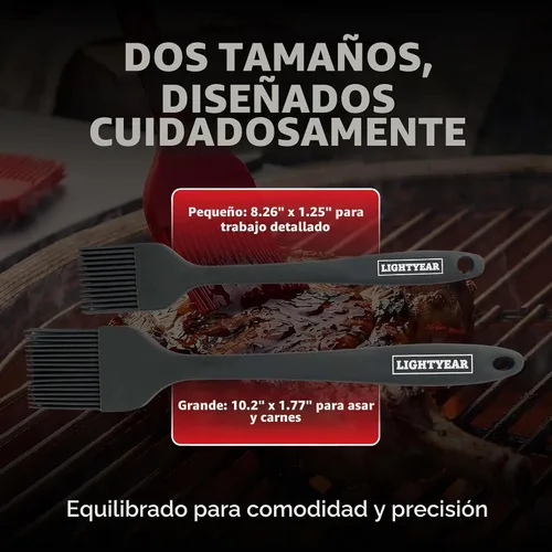 Vista 5 de Lightyear Cepillo de silicona para cocinar - Juego de brochas de pastelería Negro