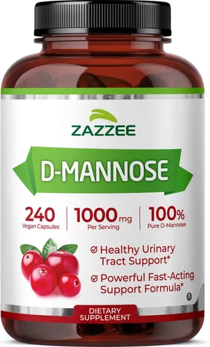 Vista 10 de Zazzee Gomitas D-manosa, 1000 mg por porción, 60 gomitas veganas, sabor a fresa, sin azúcar, potente y de acción rápida, apoyo natural para la salud